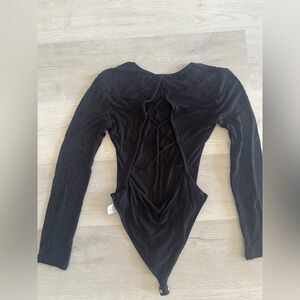 Forever 21 Black Lace-Up Back Bodysuit
